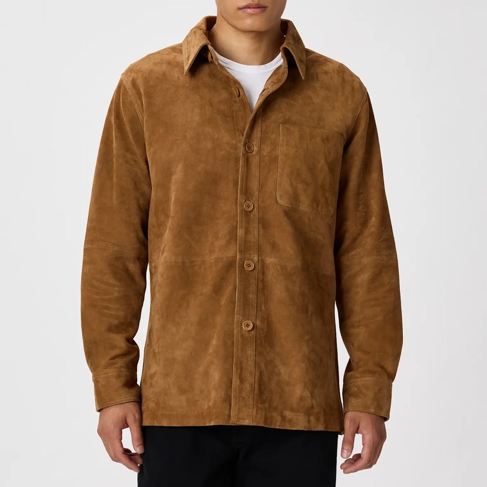 Quince 100% Suede Overshirt Cognac Brown Outerwear‎ M - Picture 2 of 9